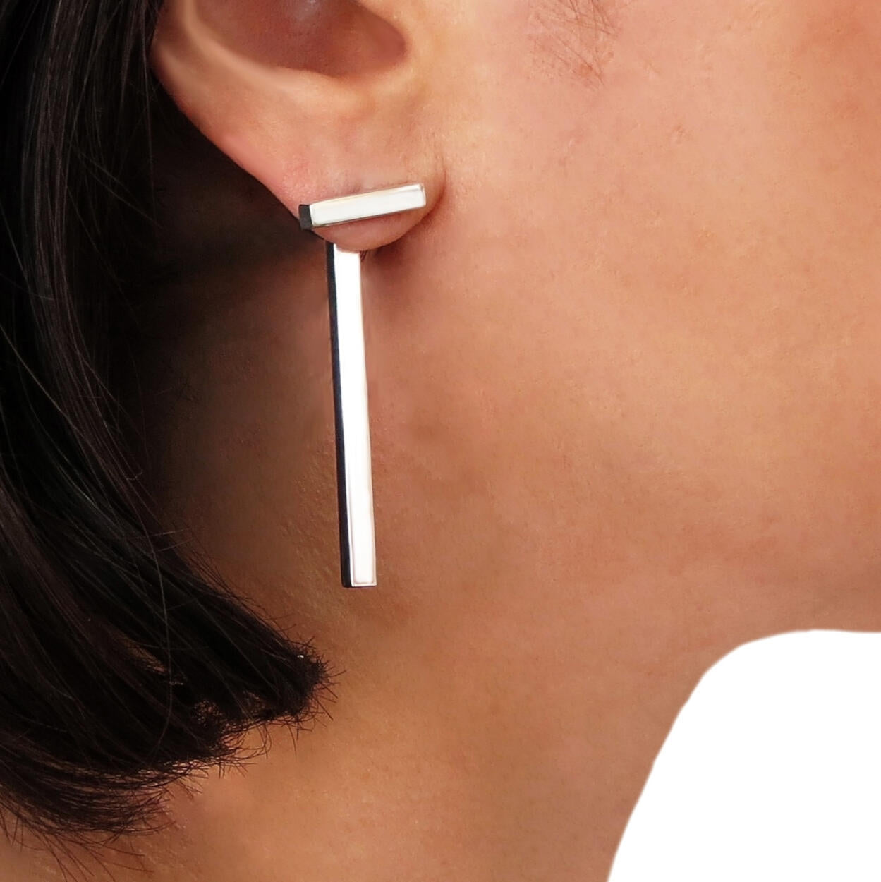 4pcs 14k Gold on Sterling Silver Cute Ear Threads Long Chain Dangle Bar  Earrings | 2 inch Drop Earring Threader Jewelry Findings SS339-2 :  Amazon.in: Jewellery